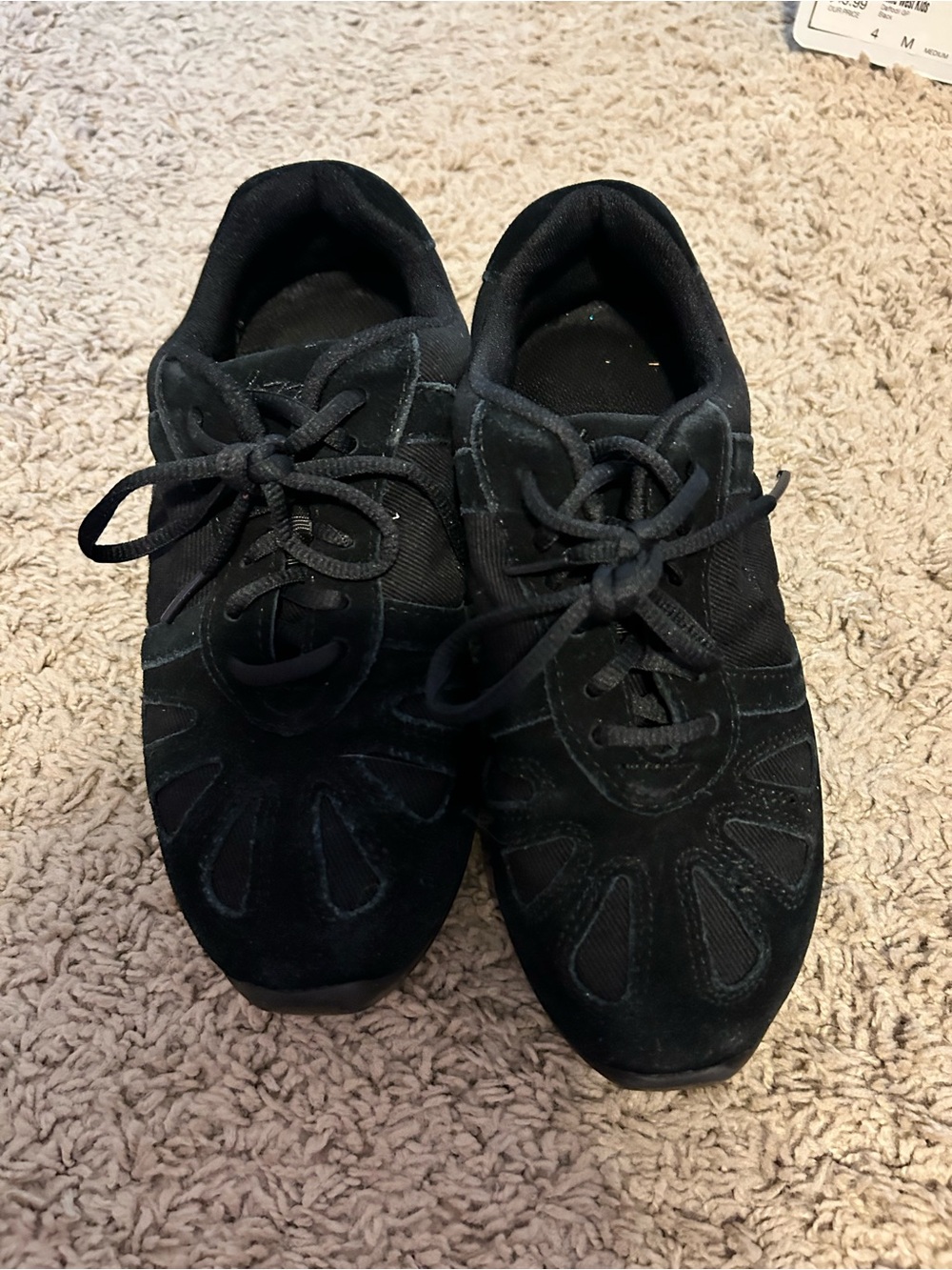 Women's Black Lace-Up Hip-Hop Dance Sneakers